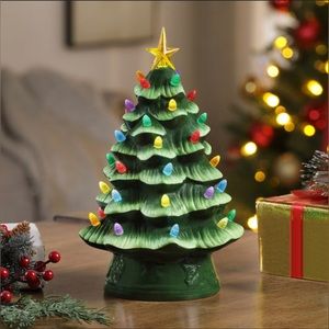 NEW Authentic Mr Christmas 12” Ceramic Nostalgic Tree LED lights Battery Opp $70